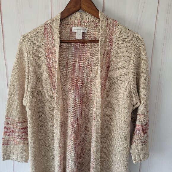 Christopher & Banks Textured Knit Open Front Women’s M Cardigan, ¾ Length Sleeve - Picture 5 of 10